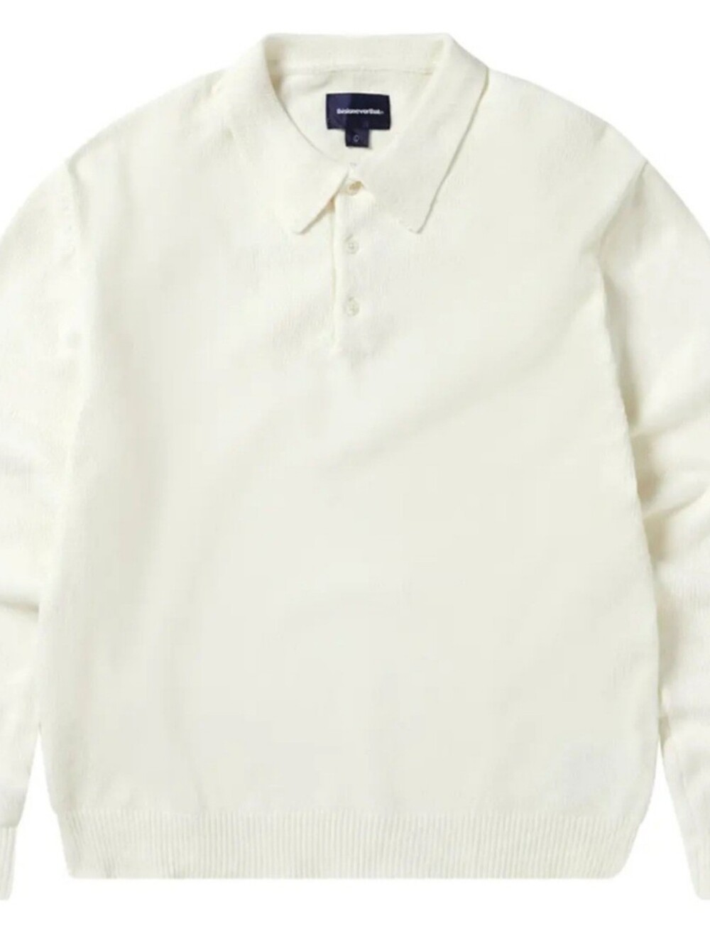 thisisneverthat Velvet Knit Polo – Cream / Off-White – Size M – Like New